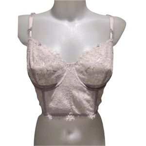 Victoria’s Secret Dream Angels Lace Corset Top Sparkly Crystal Lilac Bra 36D